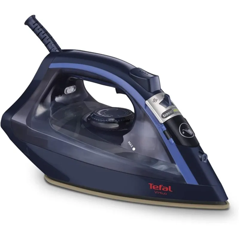 VASALÓ Tefal FV1739E0 Virtuo gőzölős vasaló, fekete/kék VASALÓ Tefal FV1739E0 Virtuo gőzölős vasaló, fekete/kék
