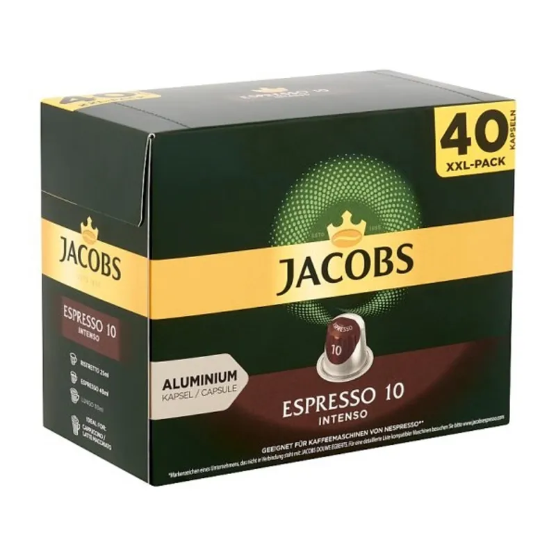 Douwe Egberts Jacobs Espresso 10 Intenso Nespresso kompatibilis 40 db kávékapszula Douwe Egberts Jacobs Espresso 10 Intenso Nespresso kompatibilis 40 db kávékapszula