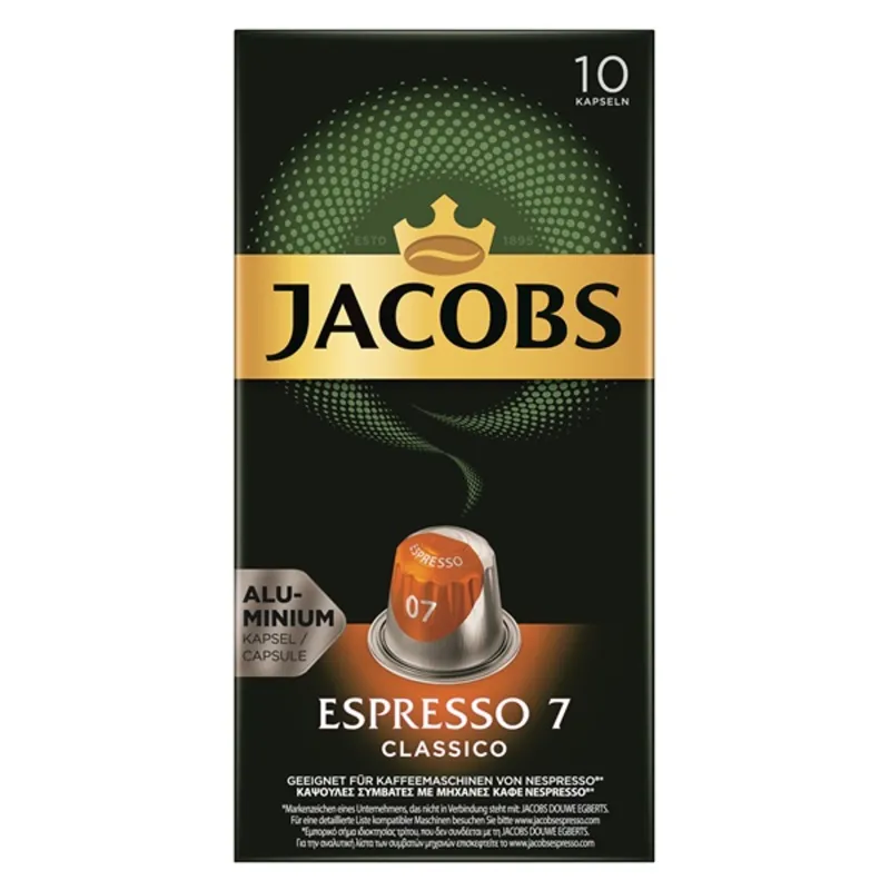 Douwe Egberts Jacobs Espresso Classico Nespresso kompatibilis 10 db kávékapszula Douwe Egberts Jacobs Espresso Classico Nespresso kompatibilis 10 db kávékapszula