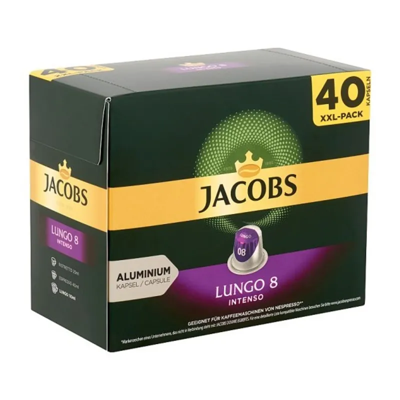 Douwe Egberts Jacobs Lungo 8 Intenso Nespresso kompatibilis 40 db kávékapszula Douwe Egberts Jacobs Lungo 8 Intenso Nespresso kompatibilis 40 db kávékapszula