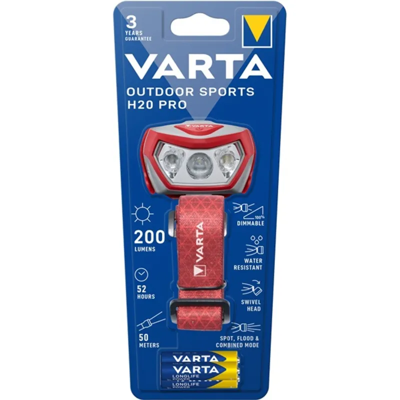 Varta Outdoor Sports H20 200lm fejlámpa Varta Outdoor Sports H20 200lm fejlámpa