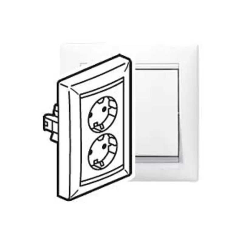 Legrand 774400 Valena fehér 2x2P+F kettős csatlakozóaljzat Legrand 774400 Valena fehér 2x2P+F kettős csatlakozóaljzat