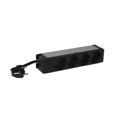 Legrand elosztó - (PDU), 10", 1U, 4 aljzat, gyermekvédett, 1 méter, fekete