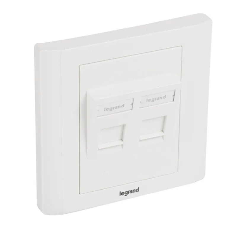 LEGRAND Linkeo süllyesztett szerelvény 2xRJ45 keystone port fogadására döntött f LEGRAND Linkeo süllyesztett szerelvény 2xRJ45 keystone port fogadására döntött f
