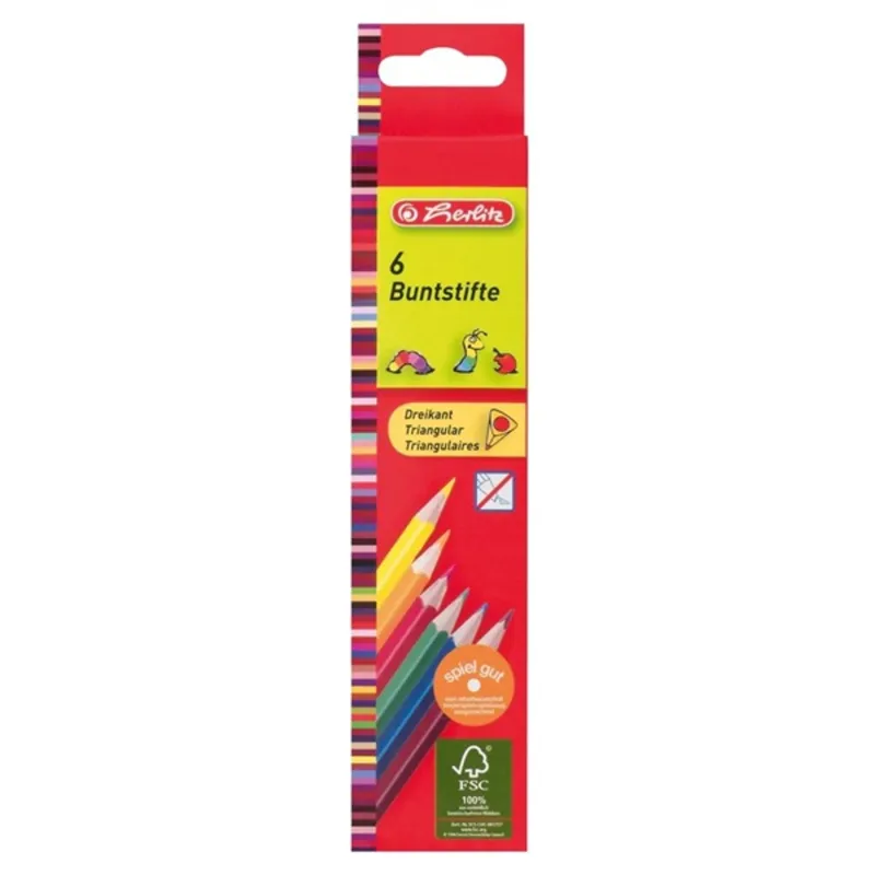 Herlitz Trio lakkozott 6db-os színes ceruza készlet Herlitz Trio lakkozott 6db-os színes ceruza készlet