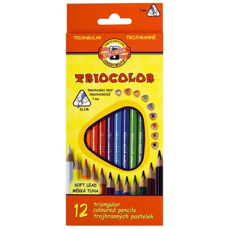 Koh-I-Noor Triocolor háromszög alakű 12db-os színes ceruza készlet Koh-I-Noor Triocolor háromszög alakű 12db-os színes ceruza készlet