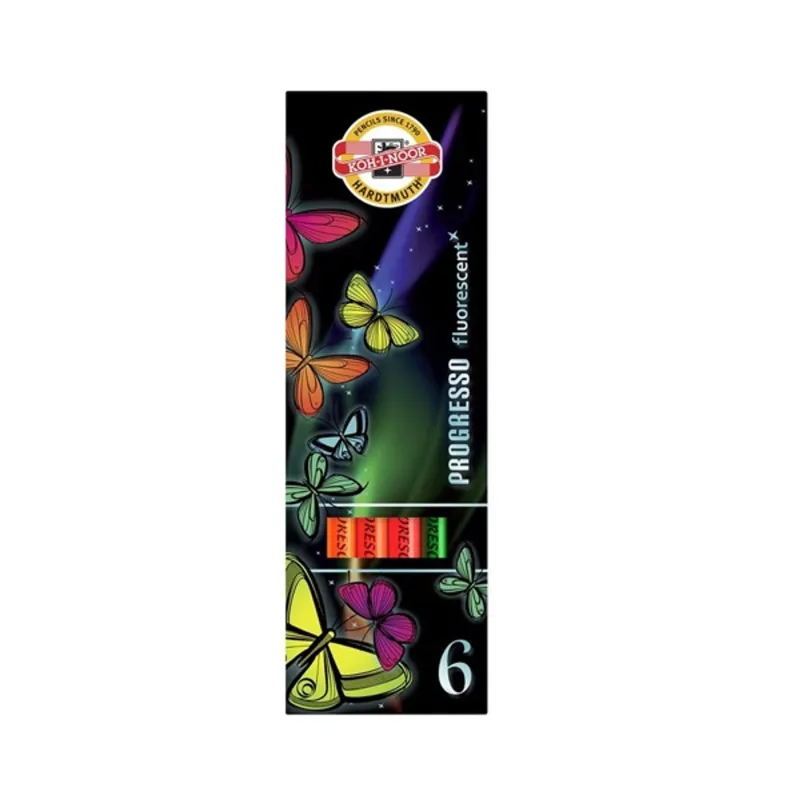 Koh-I-Noor 8741 Progresso Neon henger alakú 6db-os színes ceruza készlet Koh-I-Noor 8741 Progresso Neon henger alakú 6db-os színes ceruza készlet