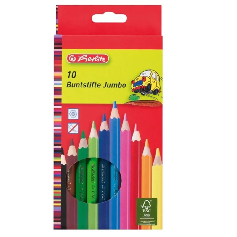 Herlitz vastag lakkozott 10db-os színes ceruza készlet Herlitz vastag lakkozott 10db-os színes ceruza készlet