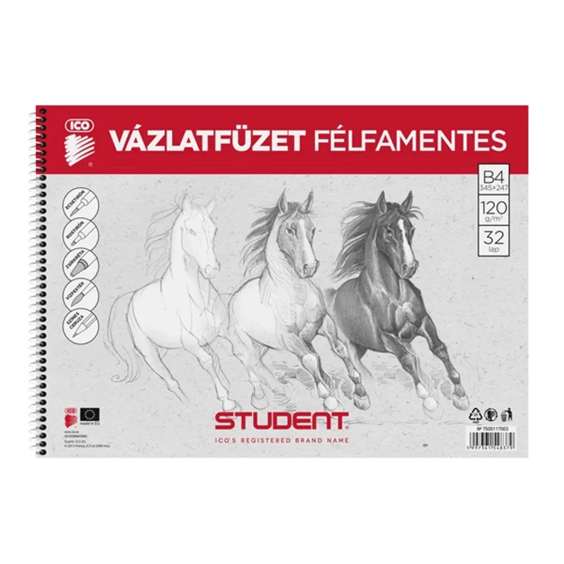 ICO Student B4 félfamentes vázlatfüzet ICO Student B4 félfamentes vázlatfüzet