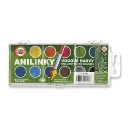 KOH-I-NOOR Brillant Anilinky 12db-os vízfesték készlet 22,5mm-es festékgombokkal (7270013000)