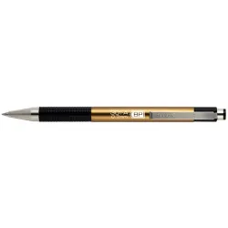 ZEBRA Golyóstoll, 0,24 mm, nyomógombos, pezsgő színű tolltest, "F-301 A", kék
