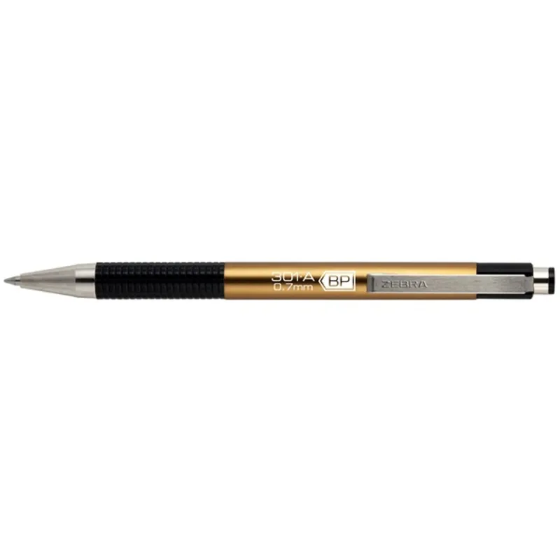 ZEBRA Golyóstoll, 0,24 mm, nyomógombos, pezsgő színű tolltest, "F-301 A", kék ZEBRA Golyóstoll, 0,24 mm, nyomógombos, pezsgő színű tolltest, "F-301 A", kék