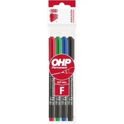 ICO Alkoholos marker készlet, OHP, 0,5 mm, F, , 4 különböző szín