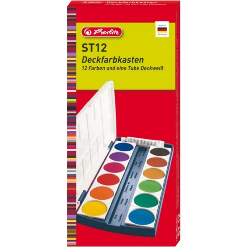 Herlitz 12 szín ST12 + fedőfehér vízfesték Herlitz 12 szín ST12 + fedőfehér vízfesték