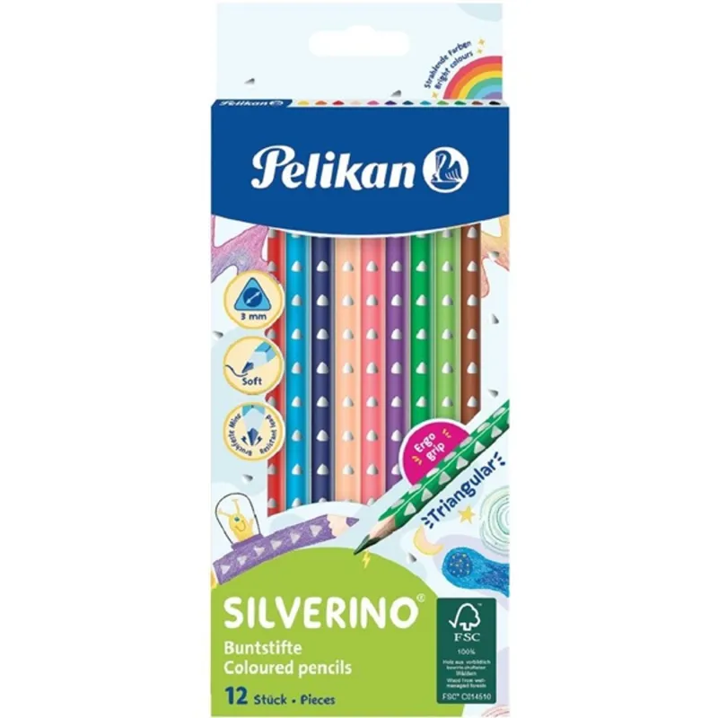Pelikan Silverino 12 szín színesceruza készlet Pelikan Silverino 12 szín színesceruza készlet