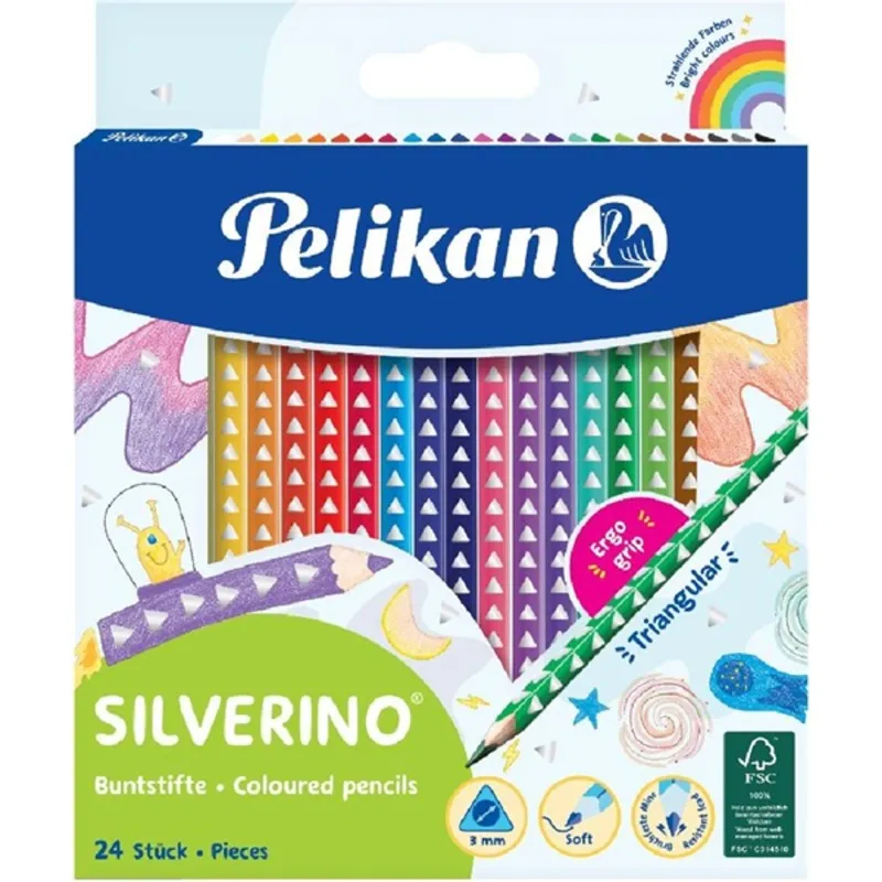 Pelikan Silverino 24 szín színesceruza készlet Pelikan Silverino 24 szín színesceruza készlet