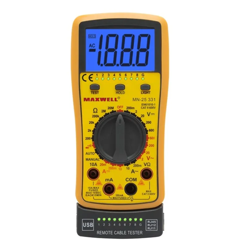 Maxwell digitális multiméter, kompakt, kábelteszt funkcióval (25331) Maxwell digitális multiméter, kompakt, kábelteszt funkcióval (25331)