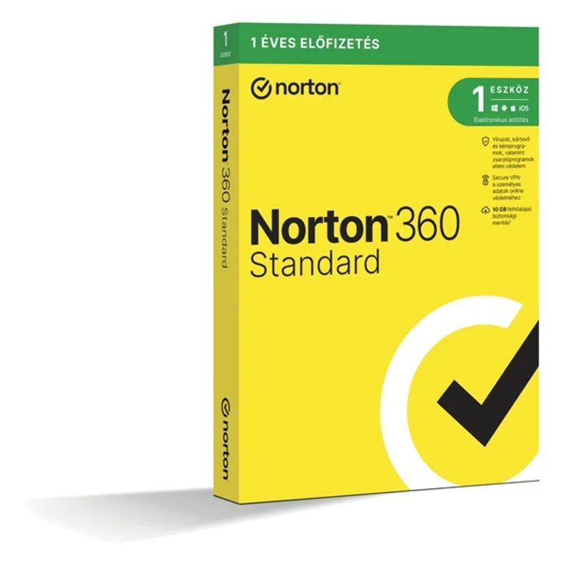 Norton 360 Standard 10GB HUN 1 Felhasználó 1 gép 1 éves dobozos vírusirtó szoftver Norton 360 Standard 10GB HUN 1 Felhasználó 1 gép 1 éves dobozos vírusirtó szoftver