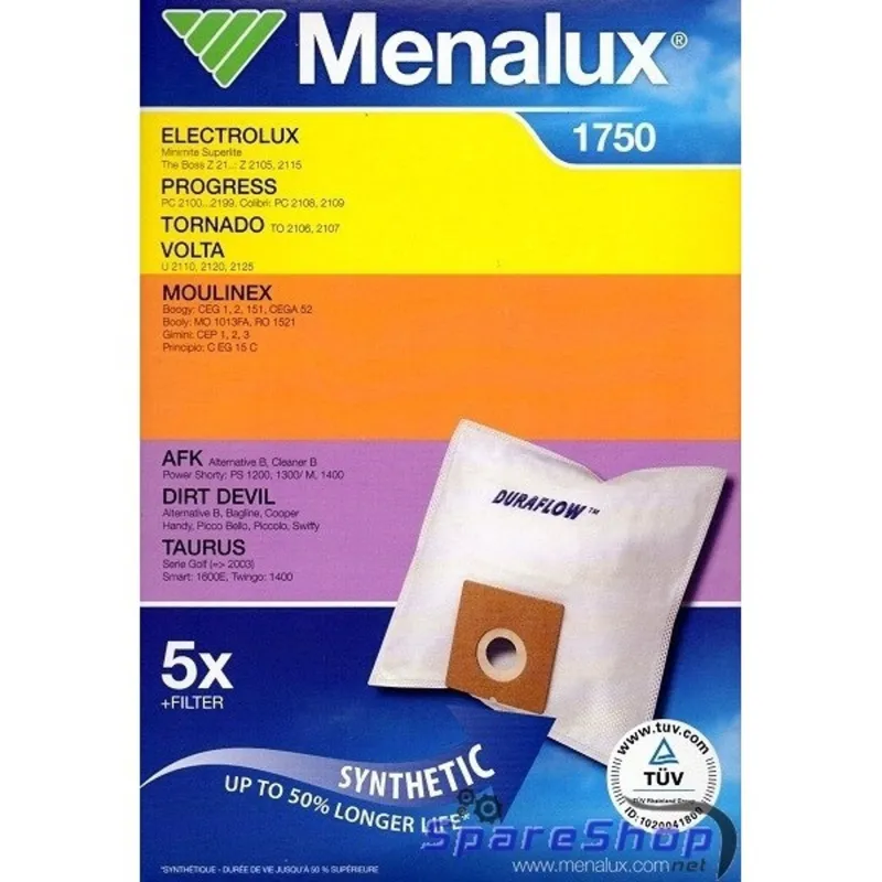 Menalux 1750 5 db szintetikus porzsák+1 mikroszűrő Menalux 1750 5 db szintetikus porzsák+1 mikroszűrő