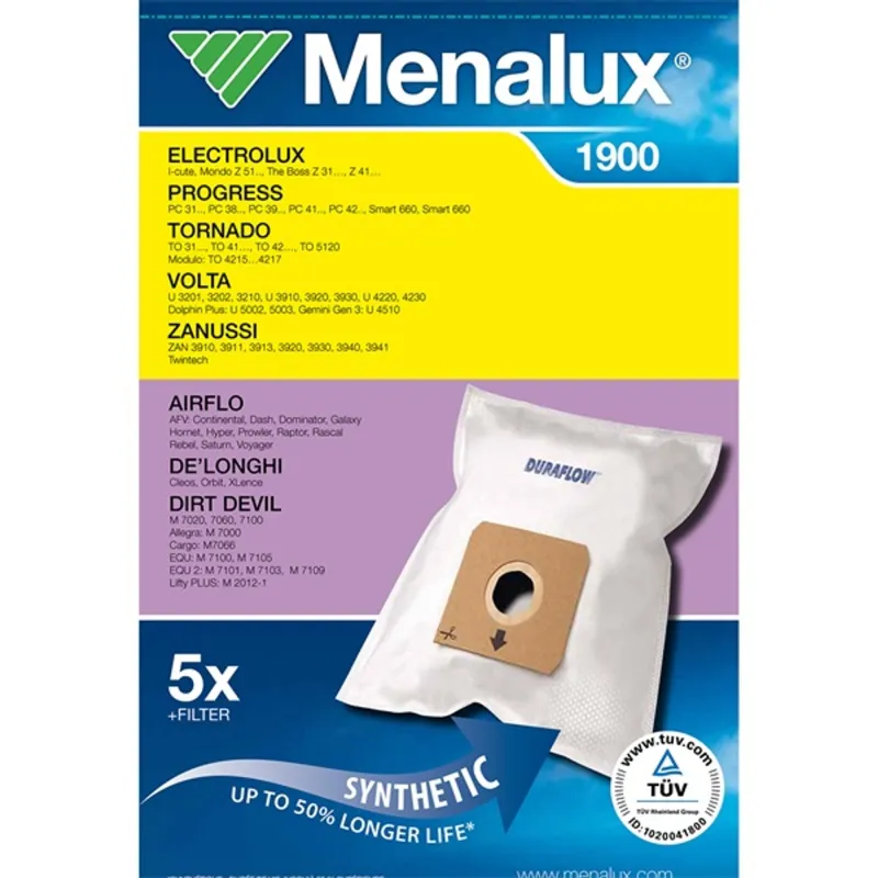 Menalux 1900 5 db szintetikus porzsák+1 mikroszűrő Menalux 1900 5 db szintetikus porzsák+1 mikroszűrő