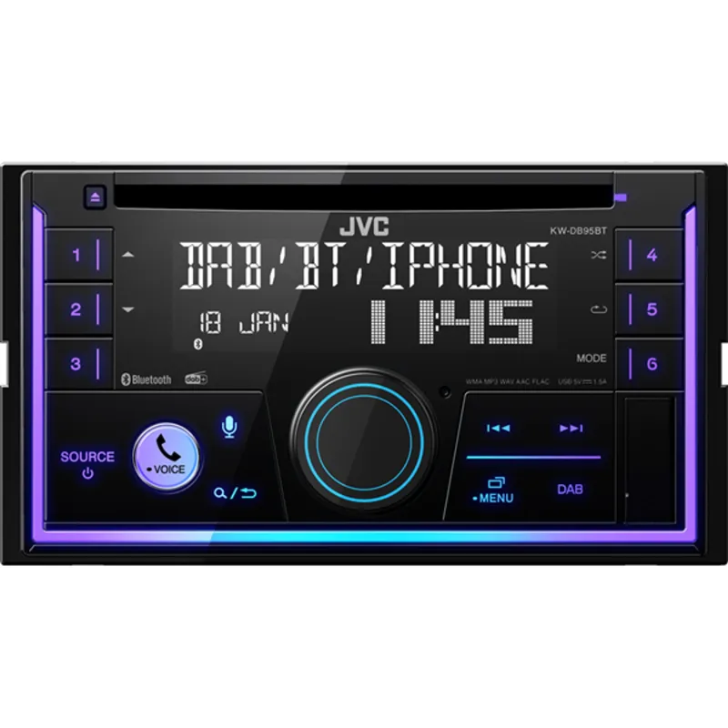 JVC KW-DB95BT 2DIN Bluetooth/USB/AUX autóhifi fejegység JVC KW-DB95BT 2DIN Bluetooth/USB/AUX autóhifi fejegység