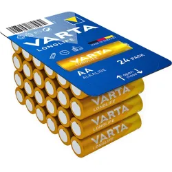 Ceruzaelem AA, alkáli mangán, 1,5V, 24 db, Varta Longlife LR06, AA, LR6, AAB4E, AM3, 815, E91, LR6N