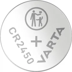CR2450 lítium gombelem, 3 V, 560 mA, 2 db, Varta BR2450, DL2450, ECR2450, KCR2450, KL2450, KECR2450, LM2450