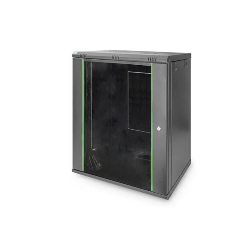 DIGITUS Dynamic Basic 19" 16U 789x600x450mm üvegajtós fekete fali rack szekrény DIGITUS Dynamic Basic 19" 16U 789x600x450mm üvegajtós fekete fali rack szekrény