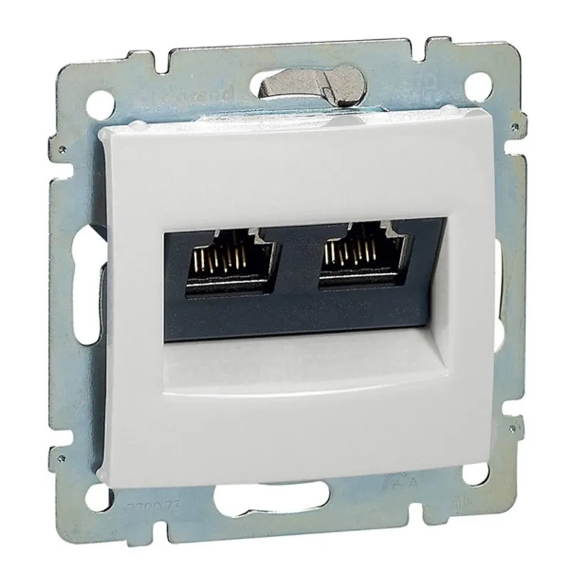 Legrand Valena 2db RJ45 CAT6A STP csatlakozó aljzat fehér Legrand Valena 2db RJ45 CAT6A STP csatlakozó aljzat fehér