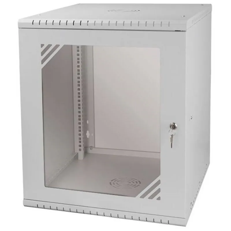 Stalflex RC19-12U-600GG 19" 12U 600 mm mély lapraszerelt szürke üvegajtós fali rack szekrény Stalflex RC19-12U-600GG 19" 12U 600 mm mély lapraszerelt szürke üvegajtós fali rack szekrény