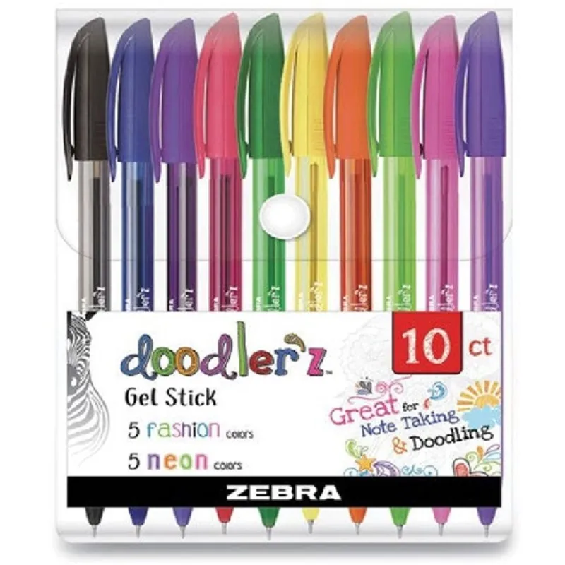 Zebra Doodlerz Fashion&Neon 10db-os zseléstoll készlet Zebra Doodlerz Fashion&Neon 10db-os zseléstoll készlet