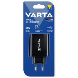 Varta univerzális 2xUSB, Type-C, 5,4  hálózati töltő fekete (57958101401)
