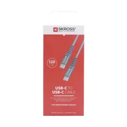Skross USBC-TO-USBC-120-STEEL 1,2m Type-C/Type-C adat- és töltőkábel