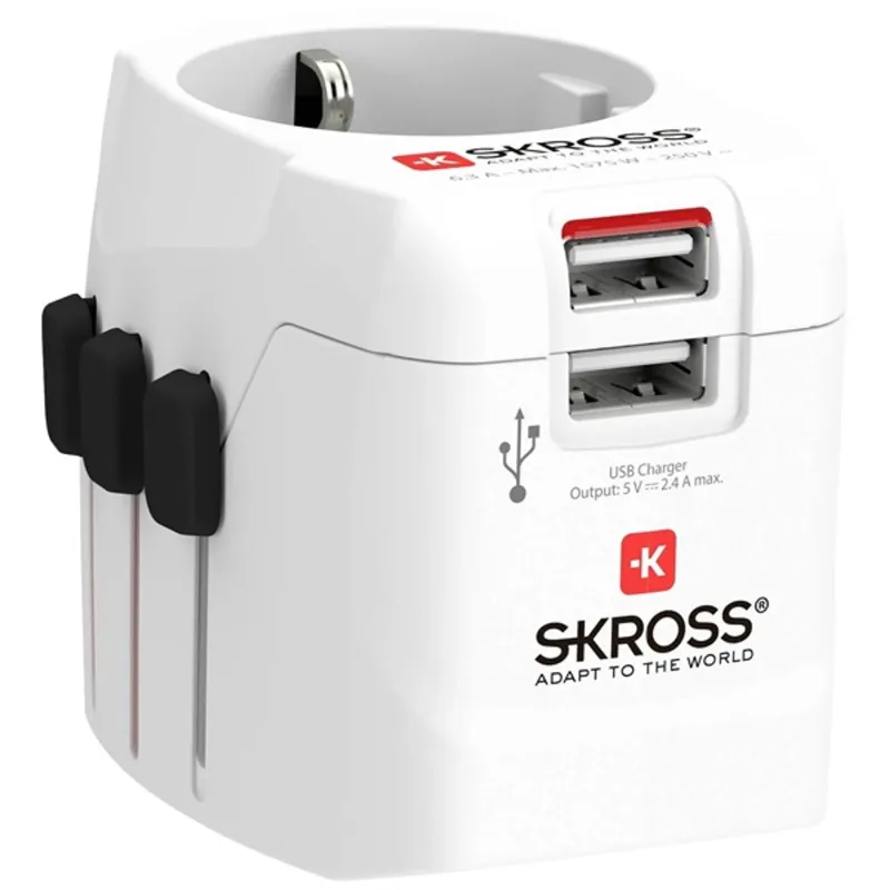 Skross PROLIGHTUSB-2A utazó adapter Skross PROLIGHTUSB-2A utazó adapter
