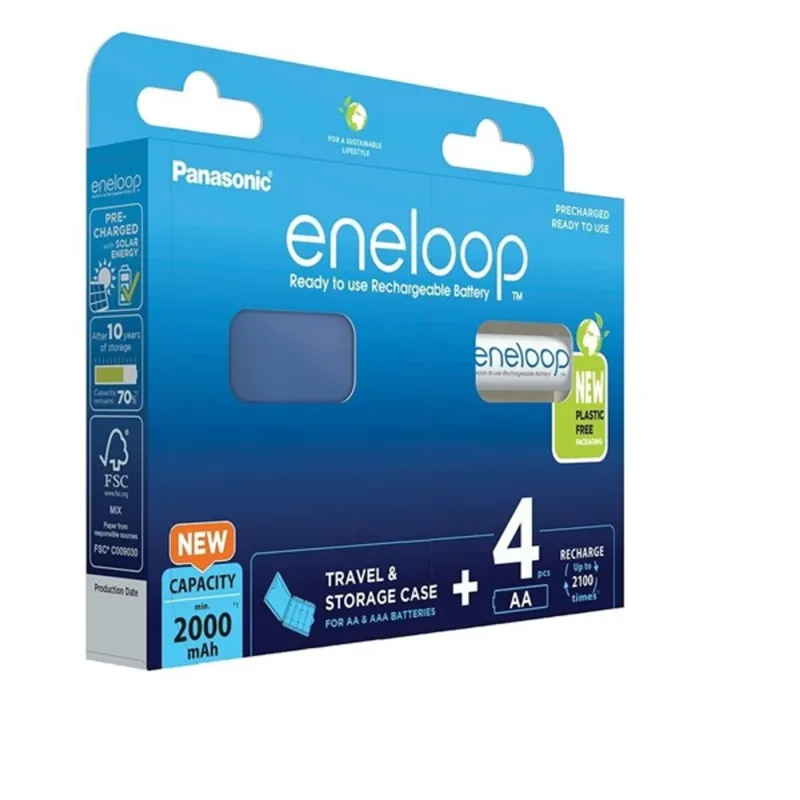 Panasonic Eneloop BK-3MCDEC4BE AA 2000mAh ceruza akku 4db/csomag Panasonic Eneloop BK-3MCDEC4BE AA 2000mAh ceruza akku 4db/csomag
