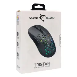 WHITE SHARK TRISTAN GM-9004 gamer egér, 7D, fekete, 12000 dpi, RGB