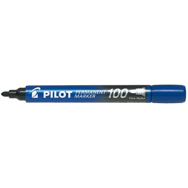 Alkoholos marker, 1 mm, kúpos, PILOT "Permanent Marker 100", kék Alkoholos marker, 1 mm, kúpos, PILOT "Permanent Marker 100", kék