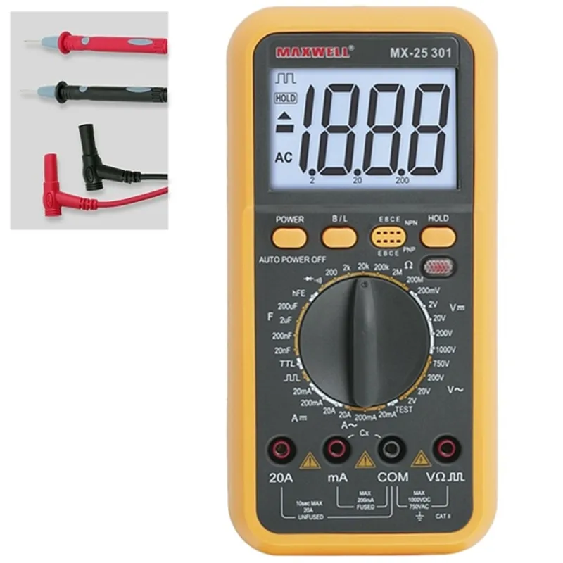Maxwell digitális multiméter AC/DC AV,3,5dig (25301) Maxwell digitális multiméter AC/DC AV,3,5dig (25301)