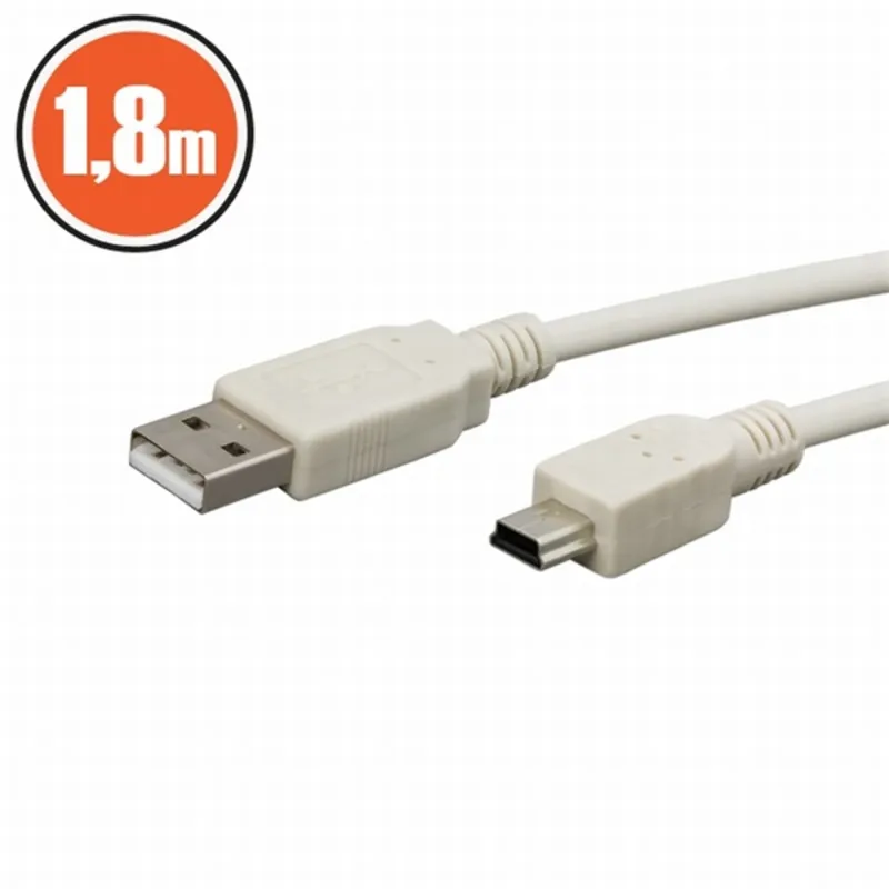 PRC USB 2.0 A - mini USB 2.0 B 1.8m kábel PRC USB 2.0 A - mini USB 2.0 B 1.8m kábel