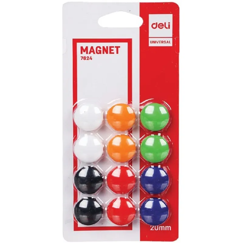 Deli 20mm 12db 6 színű táblamágnes Deli 20mm 12db 6 színű táblamágnes