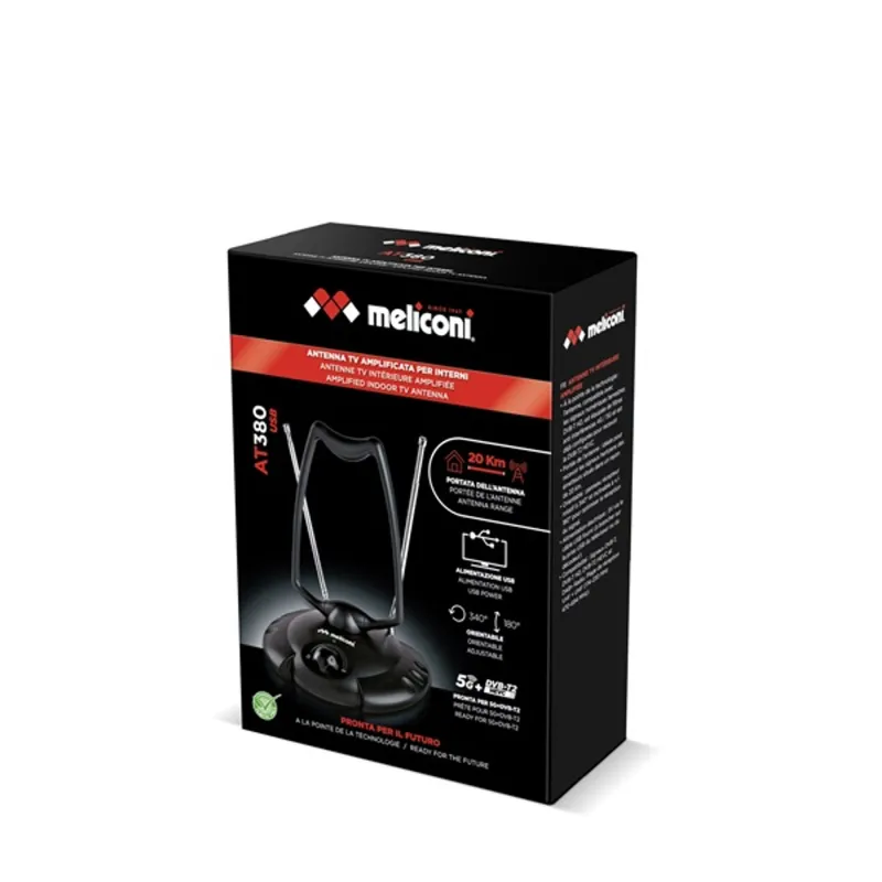 Meliconi AT 380 USB/DVB-T/DVB-T2/DAB+ erősítős 38dB beltéri antenna Meliconi AT 380 USB/DVB-T/DVB-T2/DAB+ erősítős 38dB beltéri antenna
