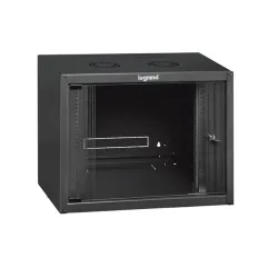 Legrand Rackszekrény - 19" fali kivitel (9U, 494x600x450, antracit,  egyrekeszes, üvegajtós, készre szerelt max: 27 kg)