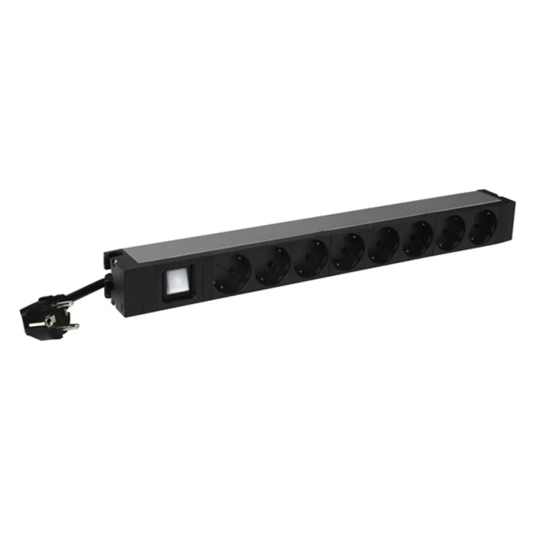 Legrand 646823 19"/1U állapotjelzős kapcsolóval KIM 8xSHK gyermekvédett TÁP elosztósor Legrand 646823 19"/1U állapotjelzős kapcsolóval KIM 8xSHK gyermekvédett TÁP elosztósor