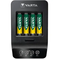 Varta LCD Smart Charger AA/AAA NiMH akkumulátor töltő fekete (USB port) + 4x AA 2100mAh battery