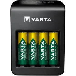 Varta LCD Plug Charger AA/AAA/PP3(9V) NiMH akkumulátor töltő fekete (USB port) + 4x AA 2100mAh battery