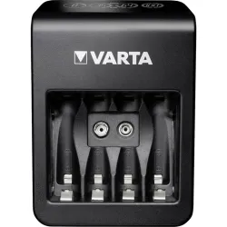 Varta LCD Plug Charger AA/AAA/PP3(9V) NiMH akkumulátor töltő fekete (USB port) + 4x AA 2100mAh battery
