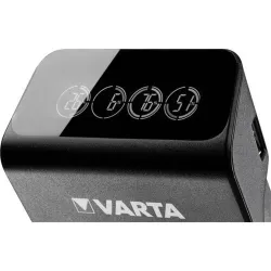 Varta LCD Plug Charger AA/AAA/PP3(9V) NiMH akkumulátor töltő fekete (USB port) + 4x AA 2100mAh battery