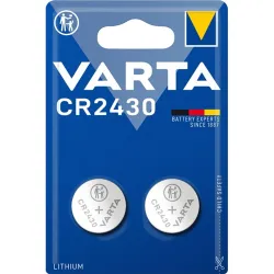 CR2430 lítium gombelem, 3 V, 280 mA, 2 db, Varta BR2430, DL2430, ECR2430, KCR2430, KL2430, KECR2430, LM2430