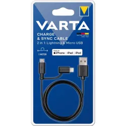 Varta 2in1 Charge & Sync Cable Black