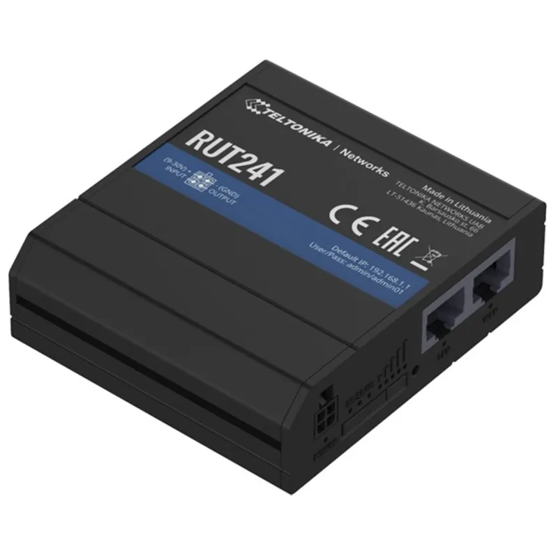 Teltonika RUT241010000 1x10/100Mbps LAN 1xminiSIM 4G/LTE CAT4 Vezeték nélküli ipari router Teltonika RUT241010000 1x10/100Mbps LAN 1xminiSIM 4G/LTE CAT4 Vezeték nélküli ipari router